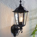 2 PACK IP44 Outdoor Wall Light Matt Black & Glass Traditional Lantern Dimmable Loops