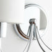 Dimmable Twin Wall Light Chrome & White Shade Elegant Curved Arm Lamp Fitting Loops