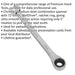 8mm Ratchet Combination Spanner - Chrome Vanadium Steel - 72 Tooth Ratchet Ring Loops