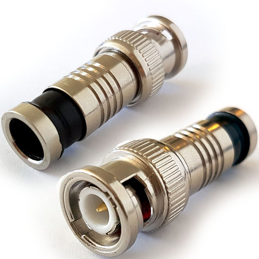 2x BNC Compression Connectors RG59 Crimp Male Plugs Coaxial Cable CCTV Install Loops