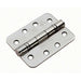 2x PAIR 102 x 76 x 3mm Ball Bearing Hinge Rounded Stainless Steel Interior Door Loops