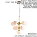 Ceiling Pendant Light Satin Brass Plate & Gloss White Glass 11 x 18W G9 Loops