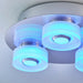 Flush Bathroom Ceiling Light RGB Colour Changing IP44 Chrome LED Remote Lamp Loops