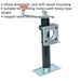 Heavy Duty Trailer Jack & Clamp - Weld On Swivel Mounting - 900kg Capacity Loops