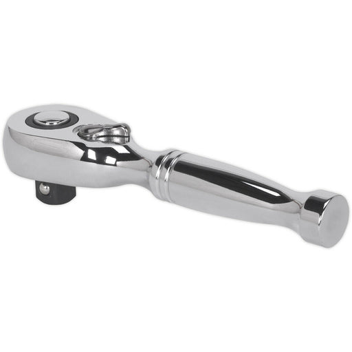 Stubby 48-Tooth Pear-Head Ratchet Wrench - 3/8 Inch Sq Drive - Flip Reverse Loops