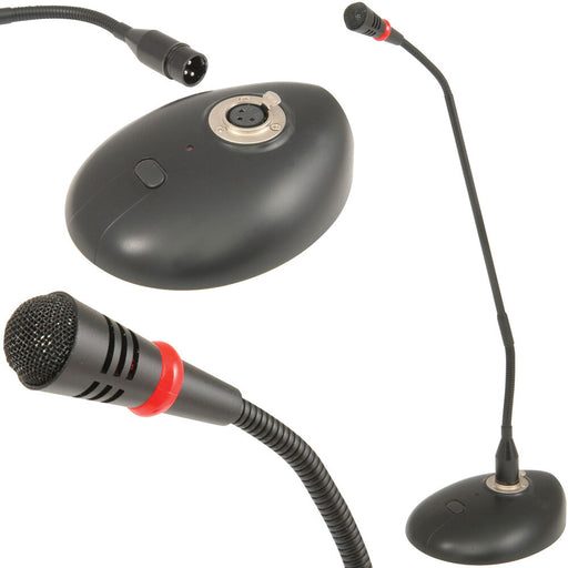Conference Paging Condenser Microphone Desk Top Tannoy Gooseneck Unidirectional Loops
