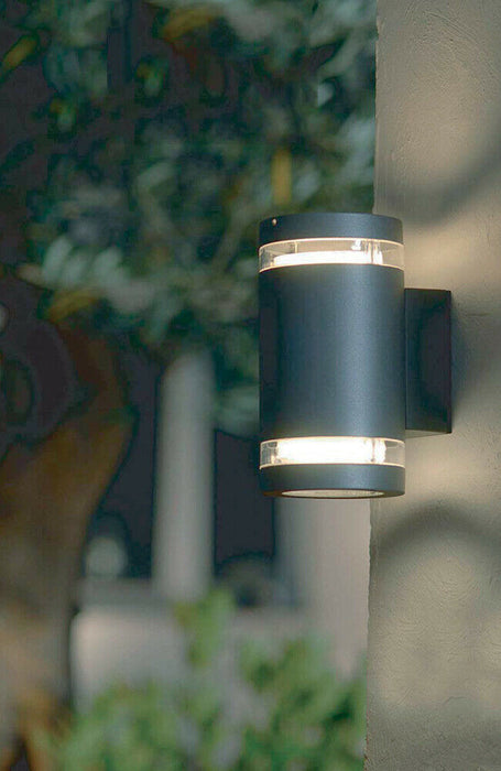 Outdoor IP44 Twin Wall Light Graphite LED GX53 9W Loops