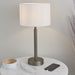 Table Lamp Antique Bronze Plate & Vintage White Fabric 60W E27 GLS e10585 Loops