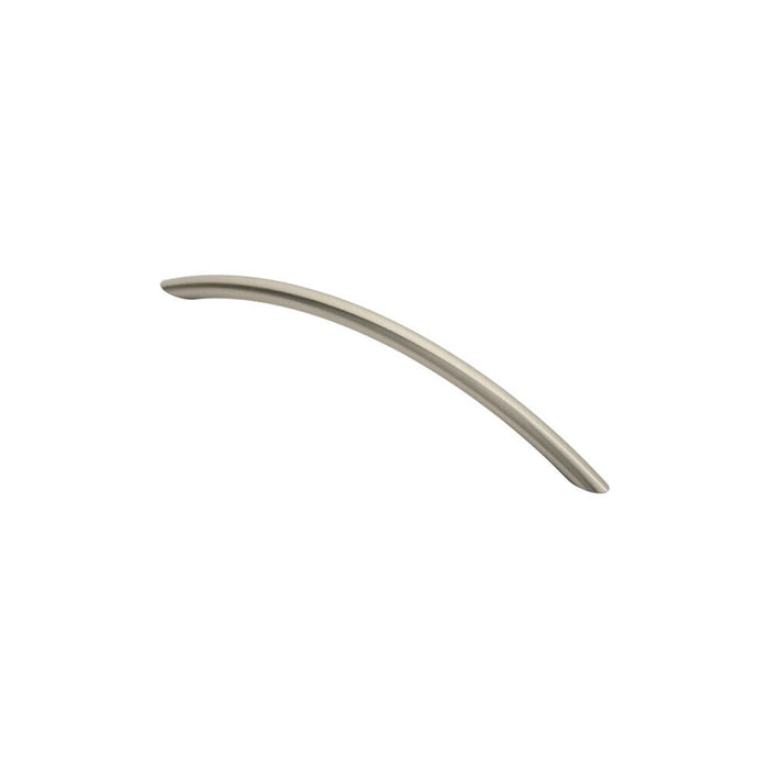 Curved Bow Cabinet Pull Handle 226 x 10mm 192mm Fixing Centers Satin Nickel Loops