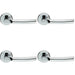 4x PAIR Curved Round Bar Handle on Round Rose Concealed Fix Polished Chrome Loops