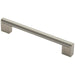 Round Bar Pull Handle 200 x 14mm 160mm Fixing Centres Satin Nickel & Steel Loops