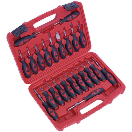 23 Piece Terminal Tool Kit - Wiring Connector Terminal Removal - Soft Grip Loops