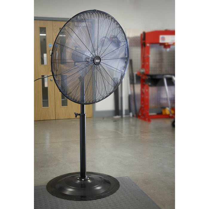 Industrial 30" Oscillating Pedestal Fan - 3 Speed - High Velocity - Guarded Loops