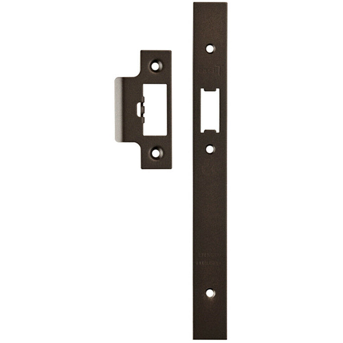 Forend Strike & Fixing Pack Suitable for DIN Security Latch Matt Bronze Loops