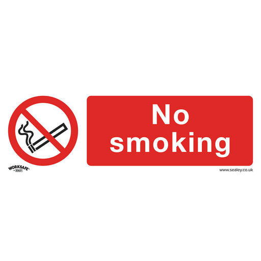 10x NO SMOKING Health & Safety Sign - Rigid Plastic 300 x 100mm Warning Plate Loops