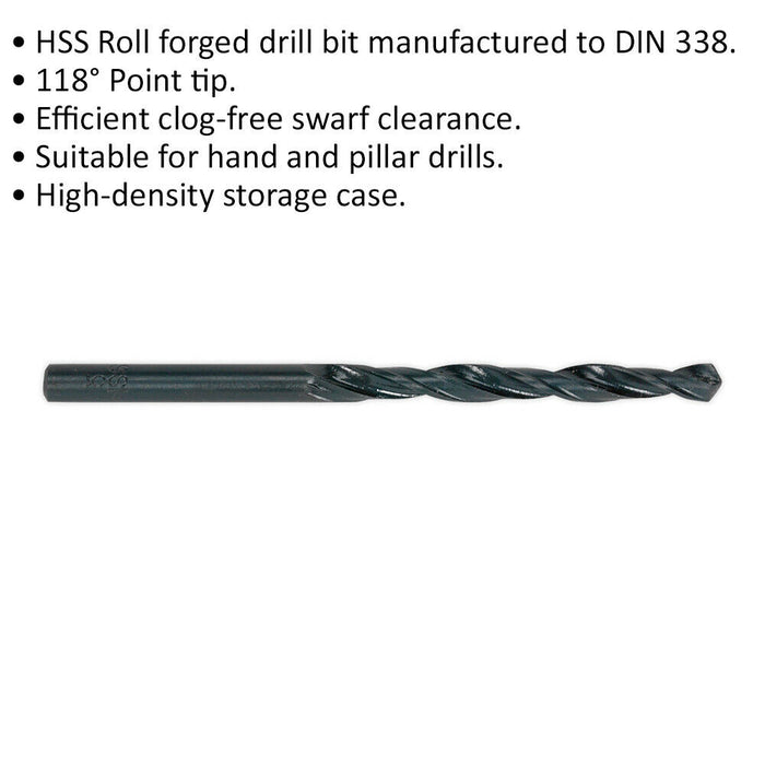 10 PACK 6mm Roll Forged HSS Drill Bit - Suitable for Hand and Pillar Drills Loops