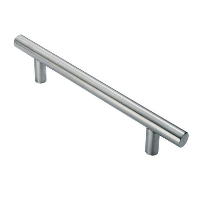 25mm Straight T Bar Pull Handle 300mm Fixing Centres Satin Stainless Steel Loops