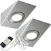 2x 2.6W LED Kitchen Wedge Spot Light & Driver Kit Stainless Steel Natural White Loops