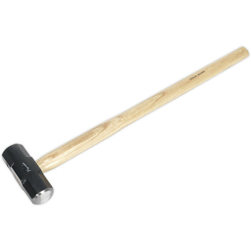 7lb Hardened Sledge Hammer - Hickory Wooden Shaft - Drop Forged Carbon Steel Loops