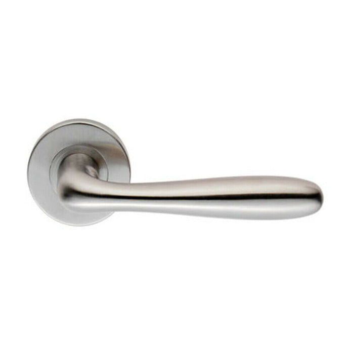 PAIR Smooth Rounded Bar Handle on 8mm Round Rose Concealed Fix Satin Steel Loops
