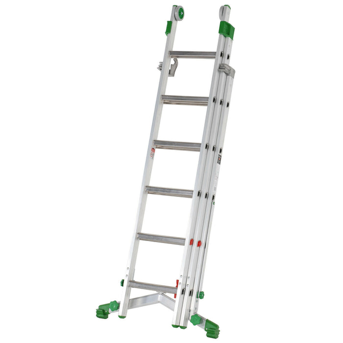 PREMIUM 24 Tread Combination Ladder 3 Section Extension Step Frame & Stairwell Loops