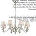 Hanging Ceiling Pendant Light SATIN NICKEL 8x Shade Lamp Bulb Feature Fitting Loops