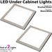 2x 6W LED Kitchen Cabinet Flush Panel Light & Driver Brushed Nickel Warm White Loops
