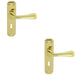 2x PAIR Heavy Duty Handle on Angular Lock Backplate 180 x 40mm Polished Brass Loops