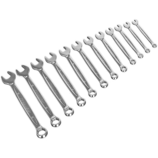 12pc OFFSET / ANGLED Combination Spanner Set - 6 Point Metric Socket Nut Ring Loops