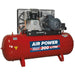 200 Litre Belt Drive Air Compressor - 2-Stage Pump System 5.5hp Motor - 3 Phase Loops