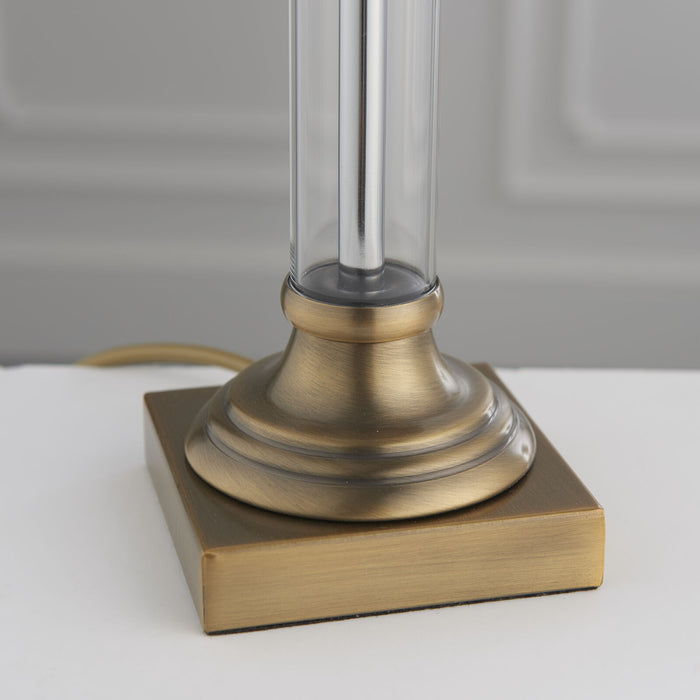Table Lamp - Antique Brass & Clear Glass - 10W LED E27 - Bedside Light Base Only Loops