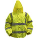 XL Yellow Hi-Vis Jacket with Quilted Lining - Elasticated Waist - Work Wear Loops