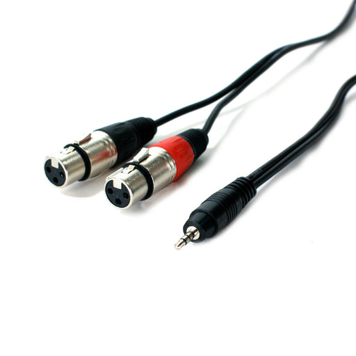 3m 3.5mm Stereo Jack Plug to 2x XLR Female Splitter Cable Lead Laptop Mixer Amp Loops