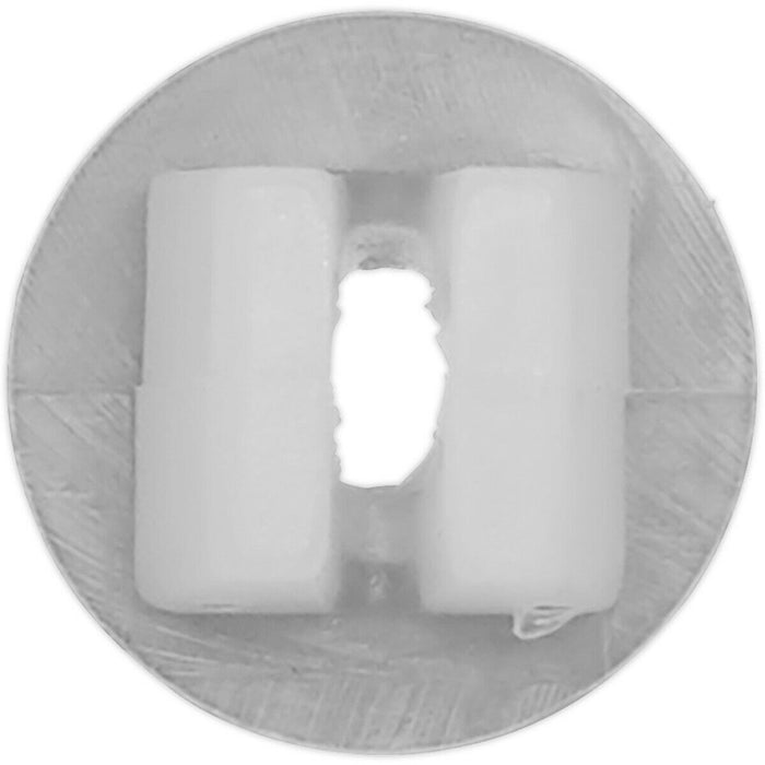 20 PACK White Captive Nut Trim Clip - 16mm x 12mm - Universal Vehicle Fitting Loops