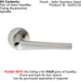 4x PAIR Straight Flat Topped Bar Handle on Round Rose Concealed Fix Satin Steel Loops