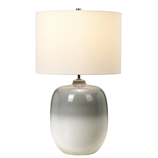 Table Lamp Ivory Shade Light Grey / Chalk White LED E27 60W Bulb Loops