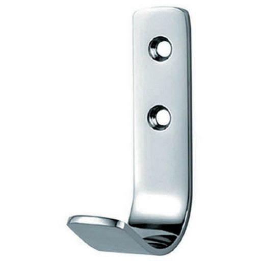 Flat Bar One Piece Coat Hook 41mm Projection Bright Stainless Steel Loops