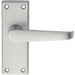 PAIR Straight Handle on Short Latch Backplate 118 x 42mm Satin Chrome Loops