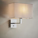 Wall Light Chrome Plate & Vintage White Fabric 60W E27 Dimmable e10483 Loops