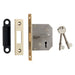 64mm 3 Lever BS Deadlock Square Forend Electro Brassed Door Security Latch Loops