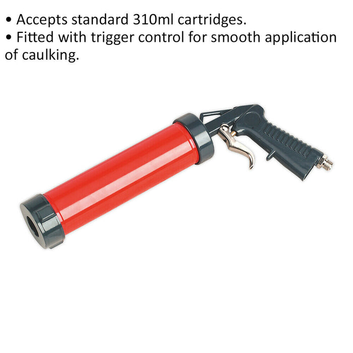 Air Operated Caulking Gun - Suitable for 310mm Cartridges - Trigger Control Loops
