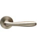 PAIR Smooth Rounded Bar Handle on Slim Round Rose Concealed Fix Satin Steel Loops