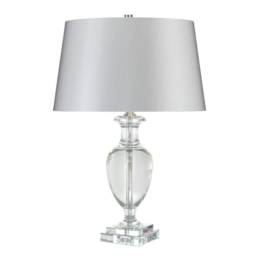 Crystal Glass Table Lamp Silver Shade Polished Nickel Finial Clear LED E27 60W Loops