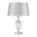 Crystal Glass Table Lamp Silver Shade Polished Nickel Finial Clear LED E27 60W Loops