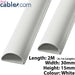 2x 1m (2m) 30mm x 15mm White HDMI / Audio AV PC Cable Trunking Conduit Cover Loops