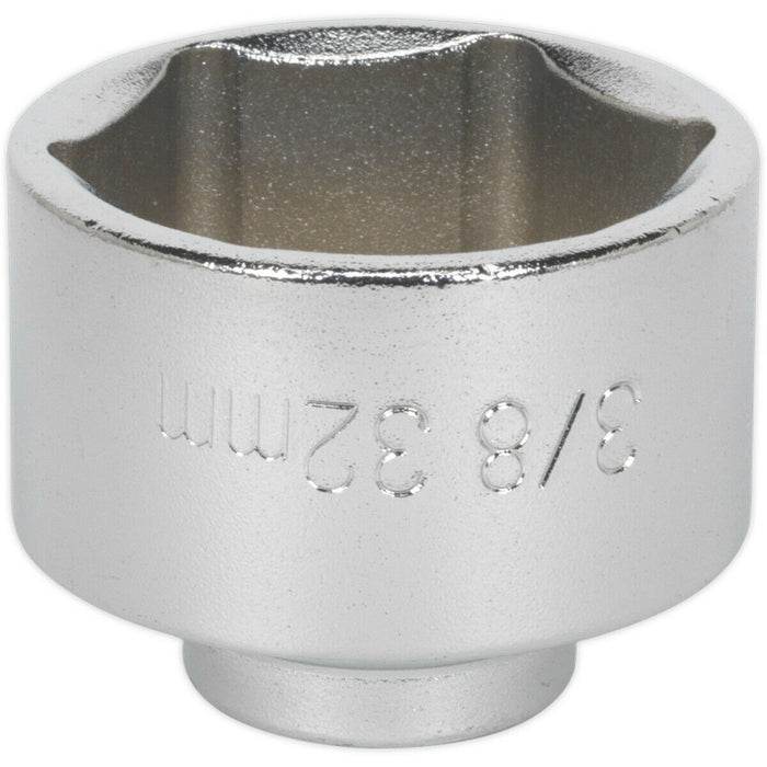 32mm Low Profile Oil Filter Socket - 3/8" Sq Drive - High Grade Steel Socket Loops