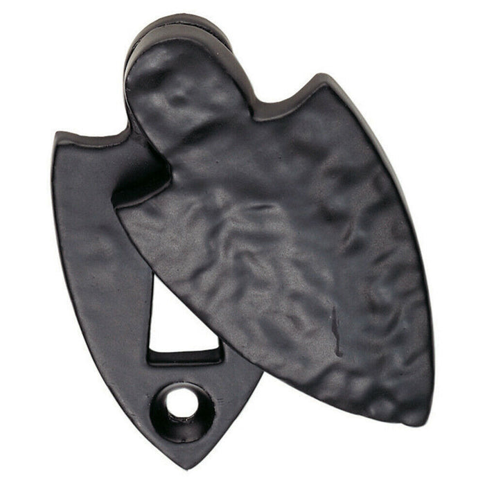 Shield Deisgn Antique Covered Escutcheon Lock Profile 58 x 32mm Black Antique Loops