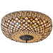 Tiffany Glass Semi Flush Ceiling Light Cream Bronze Round Inverted Shade i00156 Loops