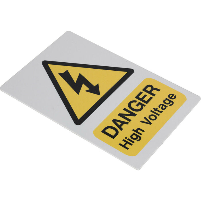 Plastic High Voltage Vehicle Warning Sign - Suction Cups on Base - Double Sided Loops