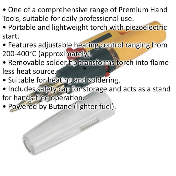 Adjustable Butane Soldering Torch / Flameless Heat Gun - Handsfree Stand / Cap Loops